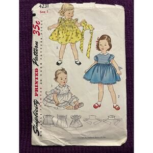 Simplicity Sewing pattern 4231 toddler dress pinafore size 1